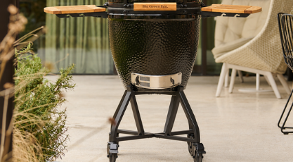 Raison 1_Barbecue kamado big green egg ONYX large sur chariot